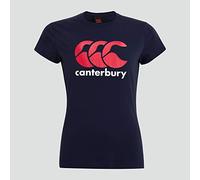 Canterbury Women's CCC Logo T-Shirt | Comfortable Regular Fit | Cotton Blend Non-Technical T-Shirt, Navy, 6