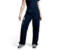Canterbury Women's Open Hem Stadium Pants | Tracksuit/Lounge Pants | Jogging Bottoms | Durable | Full-Leg Size Zip Track Pants, Navy, 14
