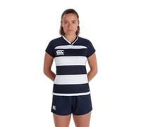 Canterbury Women's VapoDri Evader Hooped Rugby Jersey | VapoDri Technology | Pro Athletic Fit | Durable Technical Rugby Jersey, Navy, 6