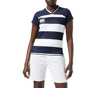 Canterbury Women's VapoDri Evader Hooped Rugby Jersey | VapoDri Technology | Pro Athletic Fit | Durable Technical Rugby Jersey, Navy, 12