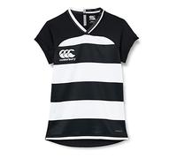 Canterbury Women's VapoDri Evader Hooped Rugby Jersey | VapoDri Technology | Pro Athletic Fit | Durable Technical Rugby Jersey, Black2, 8