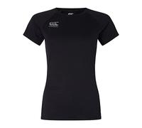 Canterbury Women's Vapodri Superlight Short Sleeve T-Shirt, Black/Gunmetal Grey, 12