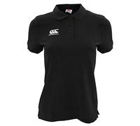 Canterbury Women's Waimak Cotton Polo Shirt | Rugby Shirt | Casual Top For Long Lasting Comfort, Black, 12