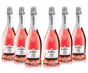Canti - Cuvèe, Rose Sparkling Extra Dry 11% Wine, Italian Glera and Pinot Noir Grape Varieties from Veneto, Fresh and Fruity Taste, 6x750 ml