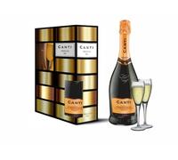 Canti - Prosecco D.O.C. Millesimato, Extra Dry Wine 10,5% Gift Pack with 2 Gasses, Italian Glera Grape Variety from Veneto, Fruity and Floral Taste, 1x750 ml