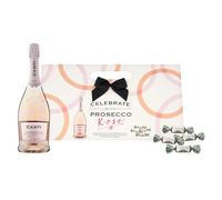 Canti Prosecco Rose 750ml (10.5% ABV) & 4 x Guylian Praline Temptations Chocolates Handbag Gift Set. Gift for her, Birthday, Christmas. By Blue Tree Gifts