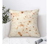 Cantidelli 3D Funny Realistic Food Burritos Tortilla Decorative Throw Pillow Covers Soft Velvet Throw Pillowcases Home Decor Living Room Cushion Case for Bed Couch Car 18"X18" Creative Gift