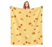 Cantidelli 3D Funny Realistic Food Cheese Flannel Fleece Throw Blankets 50"X40" Soft Cozy Fluffy Winter Fall Blanket Cozy Soft Fuzzy Plush Home Decor for Couch Bed Sofa Living Room Bedroom