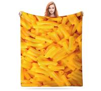 Cantidelli 3D Funny Realistic Food Macaroni Flannel Fleece Throw Blankets 50"X40" Soft Cozy Fluffy Winter Fall Blanket Cozy Soft Fuzzy Plush Home Decor for Couch Bed Sofa Living Room Bedroom