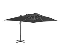vidaXL Cantilever Umbrella with Aluminium Pole 3x3 m Azure Blue UK HOT