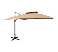 vidaXL Cantilever Umbrella with Double Top – Bordeaux Red – 300 x 400 cm