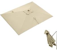 Cantilever Offset Umbrella Replacement Canopy - Uv Protective Square Patio Cover, Durable Fabric, 8 Ribs, Weather-resistant Parasol Top For Outdoor Shade Khaki 250x250cm/8x8ft