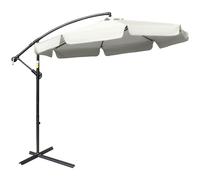 Cantilever Parasol 2.7m Cream Polyester Canopy Metal Pole Offset Garden Umbrella