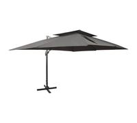 vidaXL Cantilever Garden Parasol with Double Top Anthracite 400x300 cm, Black
