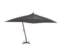 Cantilever Parasol Anthracite 400x300cm Polyester Canopy Wooden Pole 55mm Crank