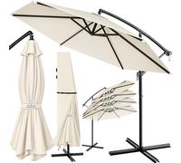 Cantilever parasol cream Ø330cm aluminium UV 50+ crank & base