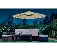 Cantilever Parasol Range:Solar LED Parasol with Cover/Light Grey