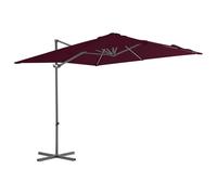 Cantilever Parasol Red 250x250 cm Polyester Fabric Powder-Coated Steel 360° Tilt