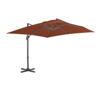 vidaXL Cantilever Umbrella with Aluminium Pole Terracotta 400x300 cm, Brown
