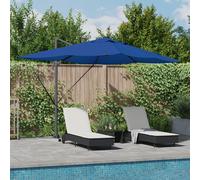 Cantilever Roma Parasol with LEDs Azure Blue 352x251x265 cm Aluminium Berkfield Home Blue One Size
