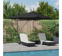 Cantilever Roma Parasol with LEDs Black 352x251x265 cm Aluminium Berkfield Home Black One Size