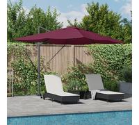 Cantilever Roma Parasol with LEDs Bordeaux Red 352x251x265 cm Aluminium Berkfield Home Multi One Size