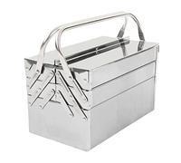 Cantilever Tool Box, 3 Tier 5 Tray Metal Tool Box, Stainless Steel Folding Portable Tool Storage Box Toolbox Organiser Chest with Handle for Household Factory Warehouse Repair