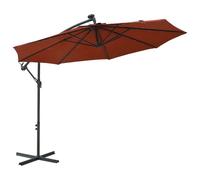 Cantilever Umbrella 300cm Terracotta Polyester Fabric Metal Pole Solar