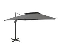 Cantilever Umbrella 300x300 cm Anthracite PA Coated Fabric Aluminium Pole 8-rib