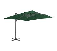 Cantilever Umbrella 400x300 cm Green PA-coated Polyester Fabric Aluminium 8-ribs