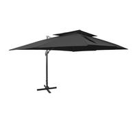 Cantilever Umbrella Black 400x300 cm Fabric PA Coated Powder-Coated Aluminium UV