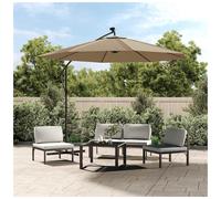 Cantilever Umbrella Canopy Taupe 350cm 8-Rib 100% Polyester Replacement Cover.