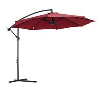 Cantilever Umbrella Parasol Hanging Banana Steel Dark Green 3M Patio Wine Red