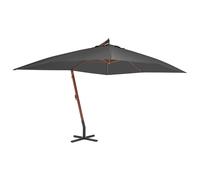 vidaXL Cantilever Umbrella with Wooden Pole 400x300cm Anthracite Patio Parasol