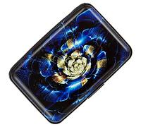 CANTINEY Credit Card Holder RFID Blocking Credit Card Holder for Women Men Small Slim Aluminum Hard Business Card Case, Fractal Flower, S, Classic, Minimalist, American, Vintage