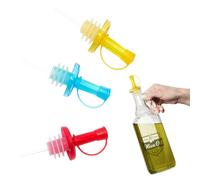 Cantini 3 PCS Olive Oil Dispenser Vinegar Bottle Caps with Pourer - Open and Close - Anti Oxidation - Portionator for Grappa, Rum, Whisky, Drinks