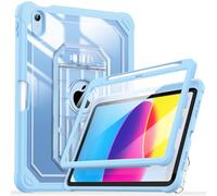 Cantis Case for iPad A16 11 Inch 2025/ iPad 10th Generation 2022 (10.9 inch) with Screen Protector & Pencil Holder, 11th Generation Case with Larger Stable Stand, Clear+Sky Blue