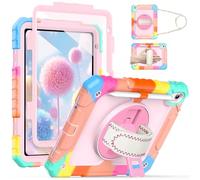Cantis Case for iPad (A16) 11th Generation 11 inch 2025, iPad 10th Generation 10.9 inch 2022 with Screen Protector/ 360 Degree Rotating Stand/Shoulder Strap/Pencil Holder, Camouflage+Light Pink