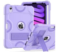 Cantis Case for iPad Mini 7 A17 Pro 2024/ iPad Mini 6 2021 8.3 Inch, Heavy Duty Shockproof Cover for iPad Mini 7th/ 6th Generation 8.3" with Pencil Holder, Purple+Purple