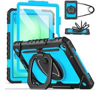 Cantis Case for Samsung Galaxy Tab A11 Plus 11 Inch 2026 (SM-X230/X236/X238), Shockproof Case for Tab A11+ with Screen Protector/Rotating Stand/Pen Holder/Shoulder Strap, Black+Blue