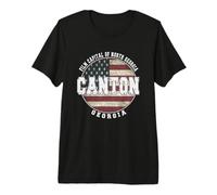 Canton Georgia, Vintage American Flag Premium T-Shirt
