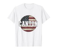 Canton Georgia, Vintage American Flag Value Graphic T-Shirt, Men, White, S