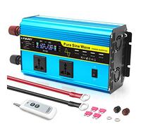 Cantonape Power Inverter 1800w/3500w Pure Sine Wave Car Inverter DC 12V to AC 230V 240V Converter With Remote Control, dual universal outlets, 2 cooling fans & 4 USB Port for RV Truck Car