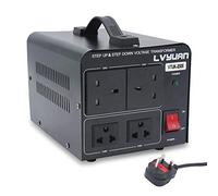 Cantonape Voltage Converter 2000W Step Up Step Down UK to US Transformer with 2 US & 2 UK outlets for 220V-110V & 110V-220V