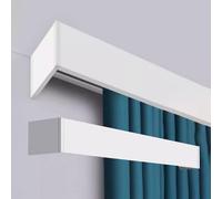 Cantonnière de plafond avec tringle métallique pour séparation de pièce, installation facile, hauteur 14 cm, sans rail, cache-rideau, rail simple 1,4 m / 4,6 pi