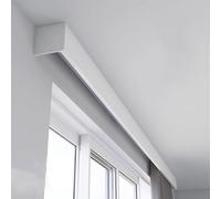 Cantonnière de plafond personnalisable en métal, corniche de rideau, traitement décoratif occultant pour salon et chambre (244 cm / 8 pi / 96 po)