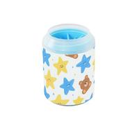 Cantoon Blue Yellow Stars Cute Bears Reusable Paw Washer Cup Soft Silicone Brush Feet Grooming Supplies for Medium to Large Dogs