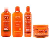 Cantu Coconut Curling Cream 12oz with Sulphate Free Shampoo & Conditioner 12oz & Shea Butter Moisturizing Curl Activator Cream 12oz