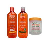 Cantu Shea Butter Sulfate Free Shampoo &Conditioner 400ml &Grow Strong Treatment