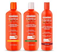Cantu Sulphate Free Shampoo & Conditioner 12oz with Shea Butter Moisturizing Curl Activator Cream 12oz